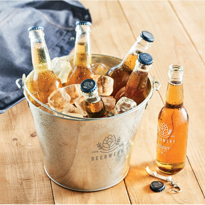 Metal beer bucket 4L-Matt silver-Tasmania-australia-3