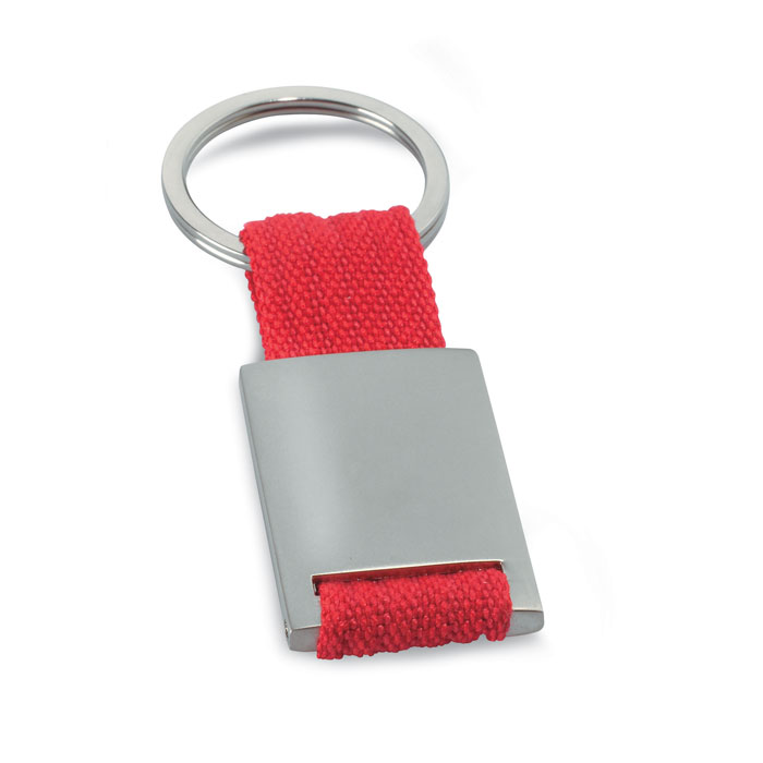 promotional-Metal rectangular key ring-Red-Tasmania-australia