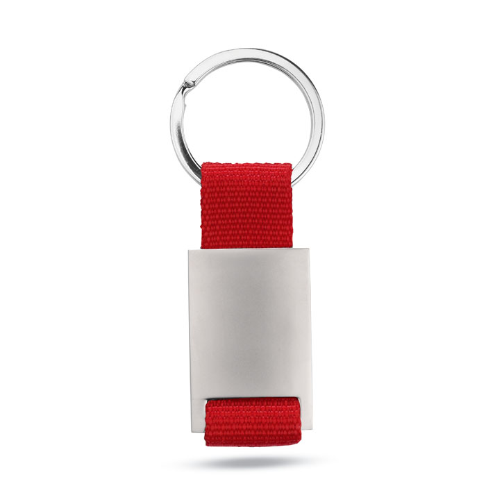 promotional-Metal rectangular key ring-Red-Tasmania-australia