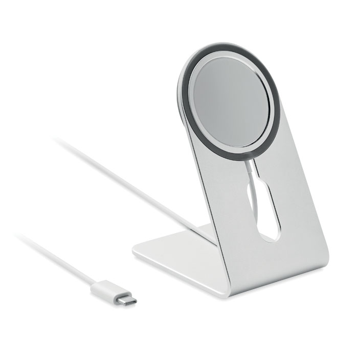 Portable magnetic charger 15W-MATT SILVER-Tasmania-australia-1 personalized-Portable magnetic charger 15W-MATT SILVER-Tasmania-australia