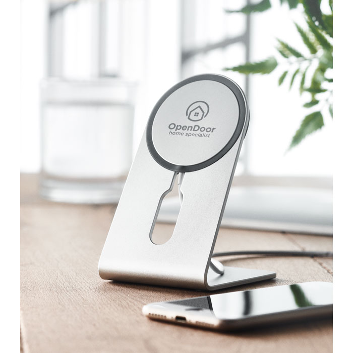 Portable magnetic charger 15W-MATT SILVER-Tasmania-australia-2 personalized-Portable magnetic charger 15W-MATT SILVER-Tasmania-australia