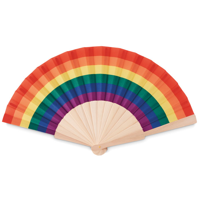 Rainbow wooden hand fan-Multicolor-Tasmania-australia-1 customized-Rainbow wooden hand fan-Multicolor-Tasmania-australia