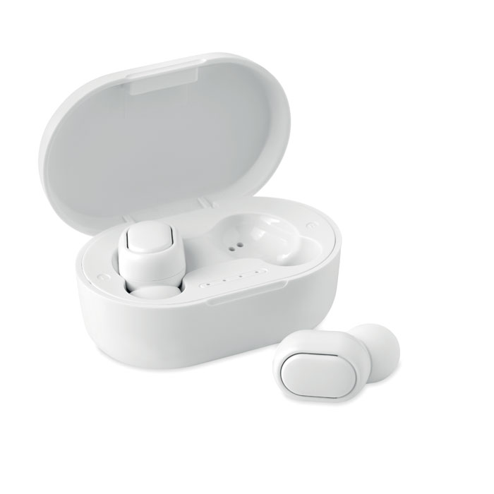 personalized-Recycled ABS TWS earbuds-WHITE-Tasmania-australia