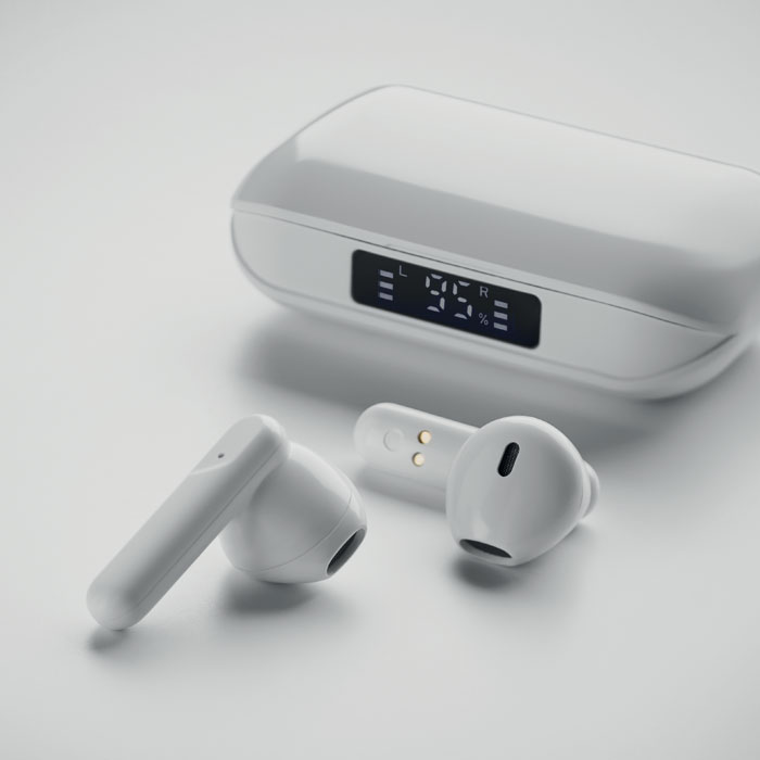 promotional-Recycled ABS TWS earbuds-WHITE-Tasmania-australia