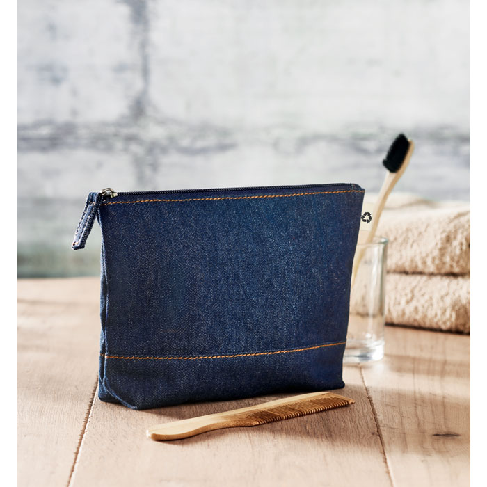 Recycled denim cosmetic pouch-blue-tasmania auataralia -4 customized-Recycled denim cosmetic pouch-blue-tasmania auataralia