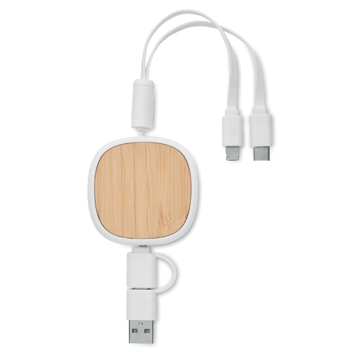 Retractable charging USB cable-White-Tasmania-australia-2 promotional-rectangular wooden hey ring-White-Tasmania-australia