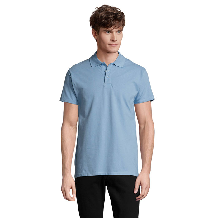 customized-SPRING II MEN Polo 210g-SKY BLUE PIQUE-TASMANIA AUSTALIA