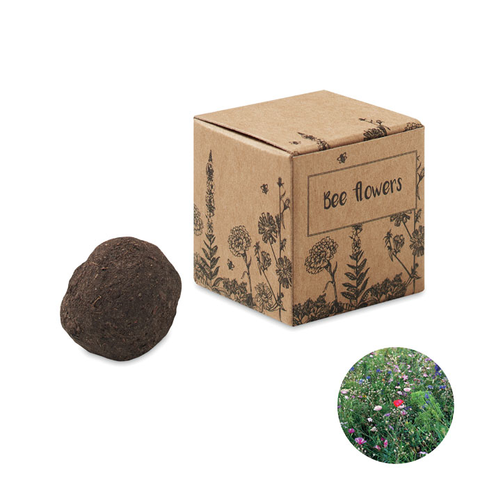 personalized-Seed bomb with bee flowers - beige - Tasmania- Australia