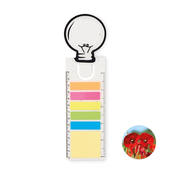 Seed paper bookmark w memo pad -White-Tasmania-australia-1