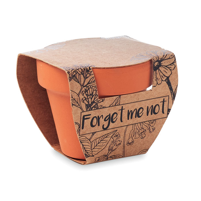 personalized-Terracotta pot forgot me not-Wood-Tasmania-australia
