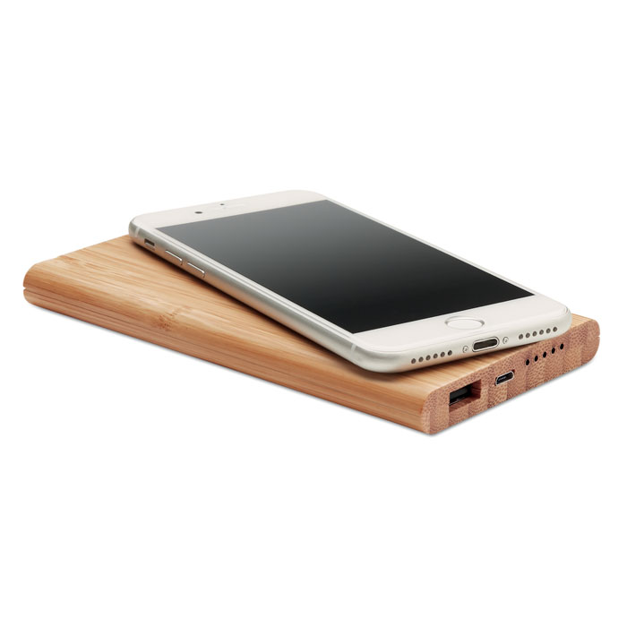 customized-Wireless power bank in bamboo-wood- Tasmania- Australia