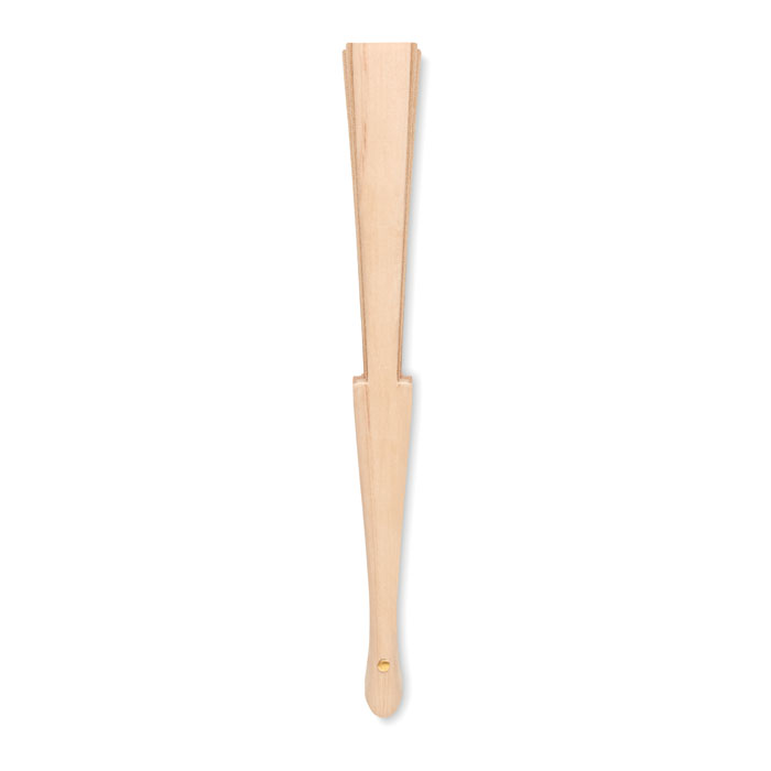 personalized-Wood hand fan with cork fabric-Beige-Tasmania-australia