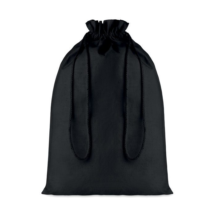 Large Cotton draw cord bag-BLACK-TASMANIA AUSTRALIA-1